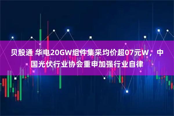贝股通 华电20GW组件集采均价超07元W，中国光伏行业协会重申加强行业自律